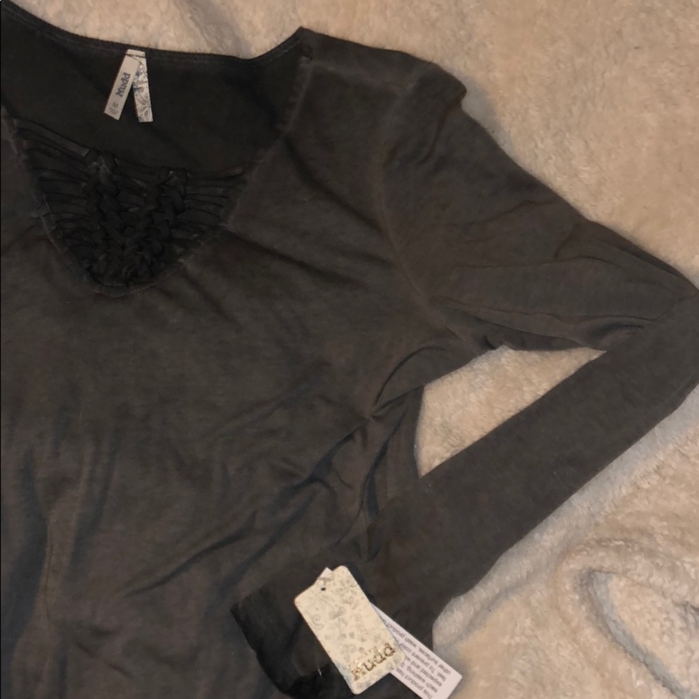 NEW Mudd Gray Long Sleeve w/ Neck Detail